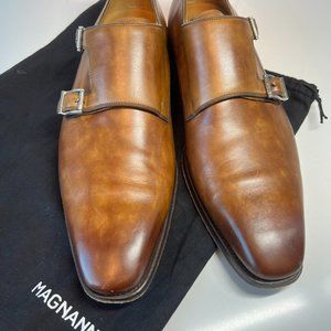 Mens Magnanni Double-buckle Leather Dress Loafer SIZE 11
